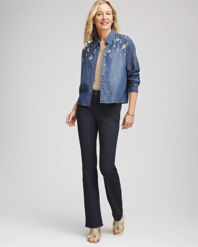 Embellished Tencel Collar Shirt - image 2
